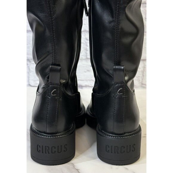 Circus By Sam Edelman Womens Knee High Boots Nat Black Round Toe Ankle Zipper 7M - Picture 7 of 14